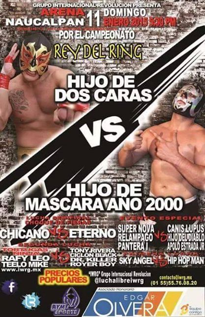 Resultados IWRG Arena Naucalpan&nbsp;(11/01/2015)