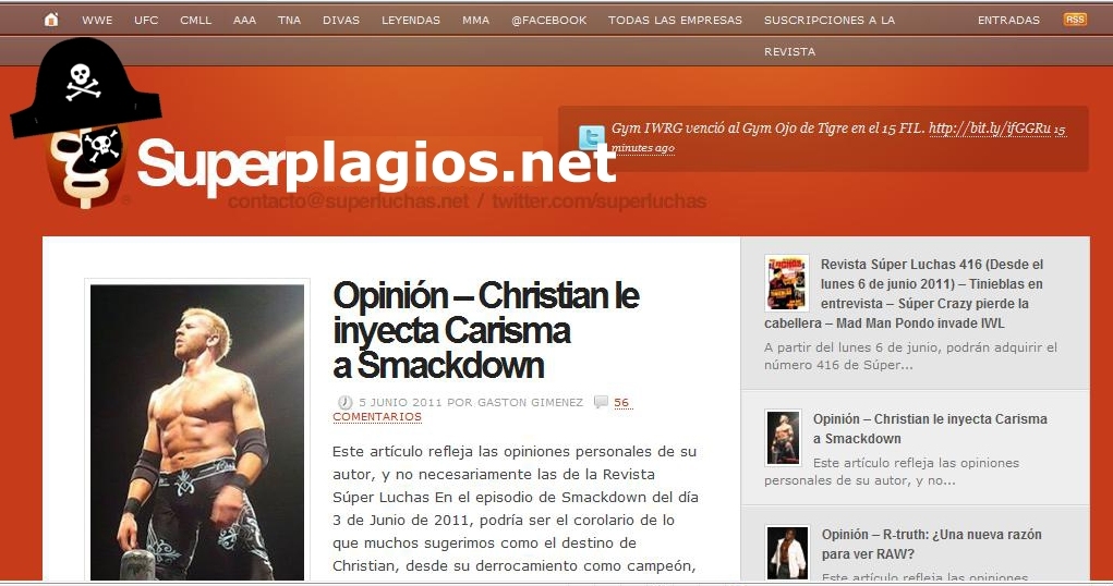 Super Luchas «pide disculpas» por la información robada a KgbWrestling. No hay rectificación pública y los dueños no dan la&nbsp;cara