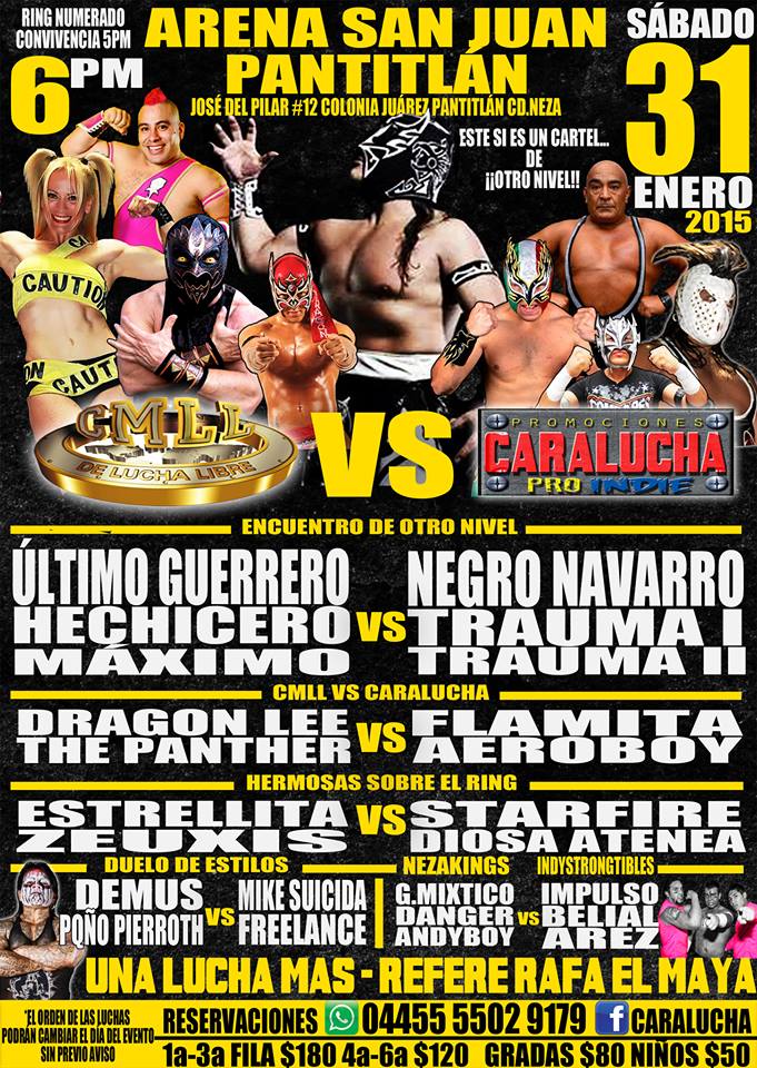 Resultados CARA LUCHA ARENA SAN JUAN&nbsp;(31/01/2015)