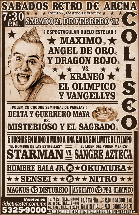 CMLL 21 FEBRERO ARENA COLISEO